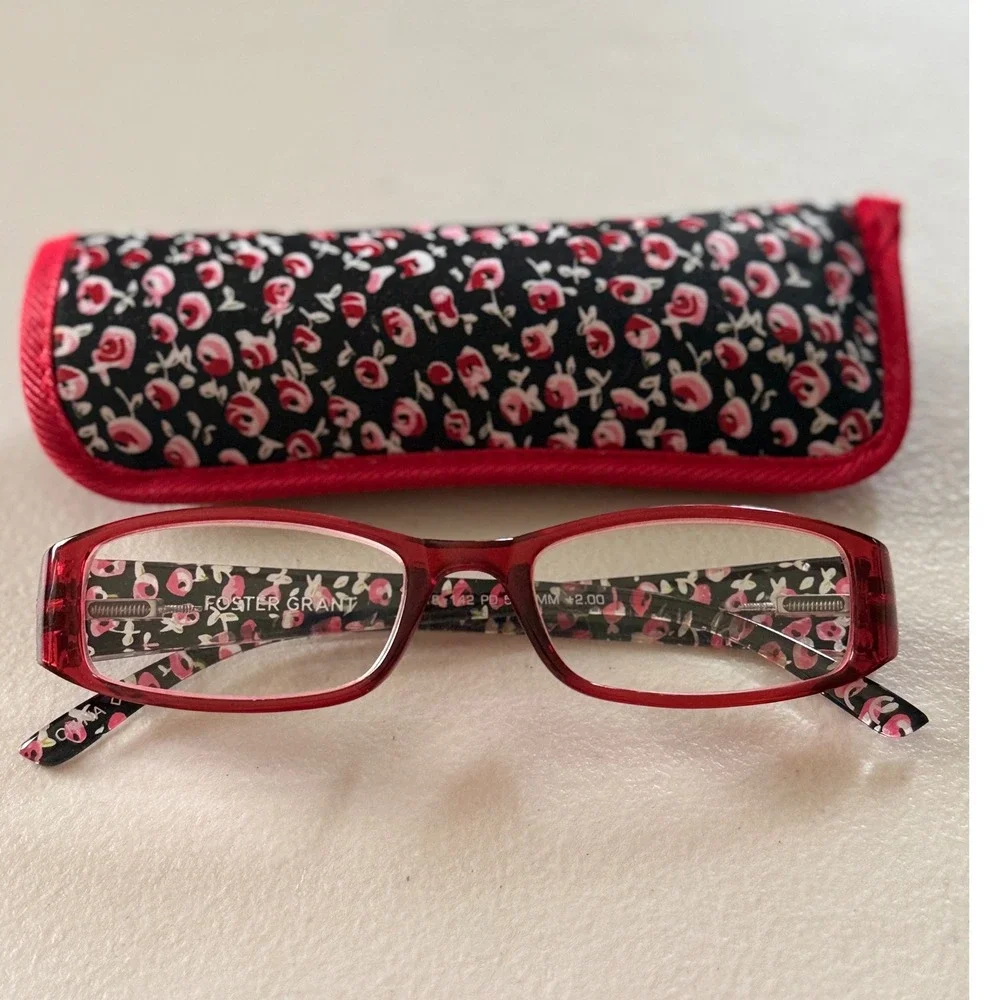 Womens Reading Glasses Thelma Red Foster Grant Roses Power 2